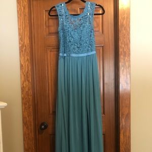 David’s Bridal teal dress, size 4